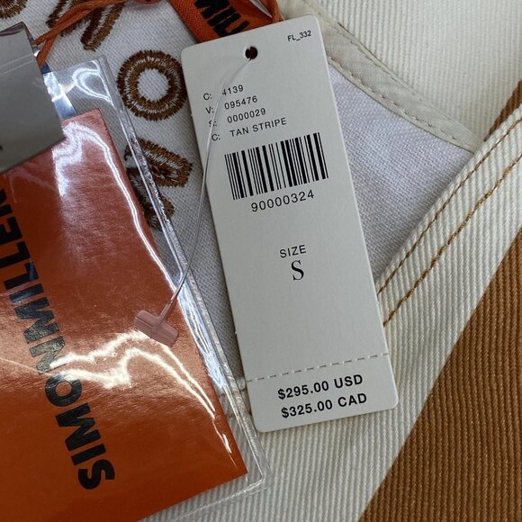 Simon Miller Women’s Sahara Striped Denim Mini Dress – Light Sand Brown/White S - Picture 4 of 12